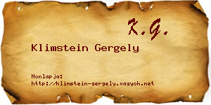 Klimstein Gergely névjegykártya