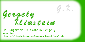 gergely klimstein business card